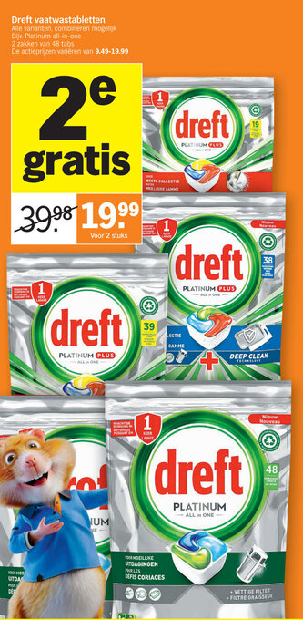 Albert Heijn Dreft vaatwastabletten aanbieding