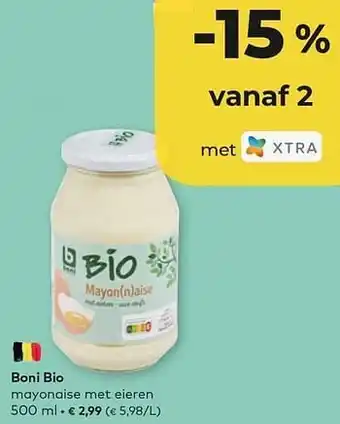 Bio Planet Boni bio mayonaise met eieren 500ml aanbieding