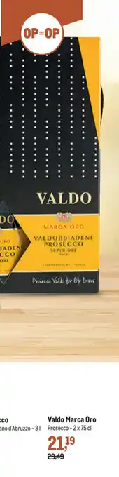 Makro Valdo Marca Oro Prosecco - 2 x 75 cl aanbieding