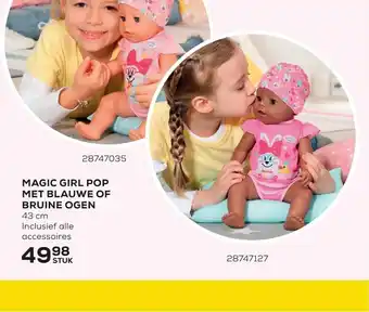 Magic girl pop met blauwe of bruine ogen