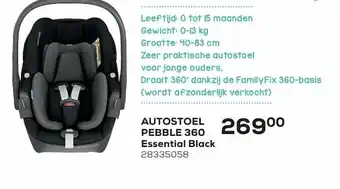 Supra Bazar Autostoel pebble 360 essential black aanbieding