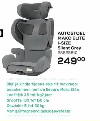 Autostoel mako elite i-size silent grey