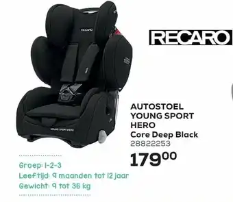 Autostoel young sport hero core deep black