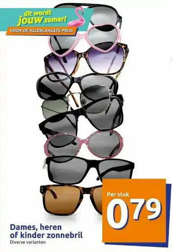 Action Dames, heren of kinder zonnenbril aanbieding