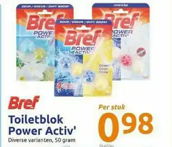 Action Toiletblok power activ' 50 gram aanbieding
