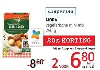 Spar Colruyt Mora vegetarische mini mix 240g aanbieding