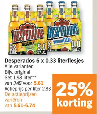 Albert Heijn Desperados 6x0.33 literflesjes aanbieding