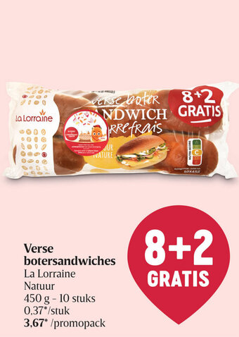 Delhaize Verse botersandwiches aanbieding