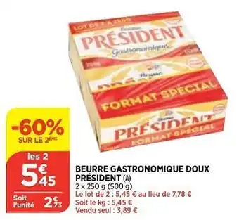 Bi1 Beurre gastronomique doux président aanbieding