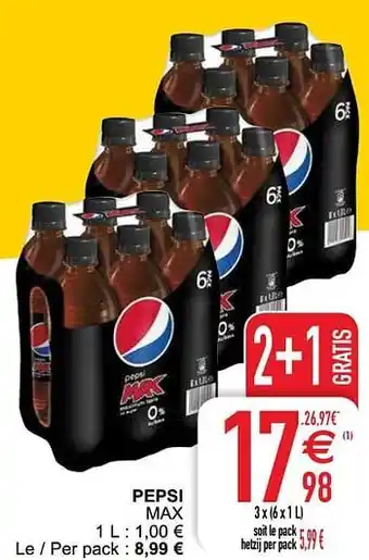 Cora Pepsi max 1liter aanbieding