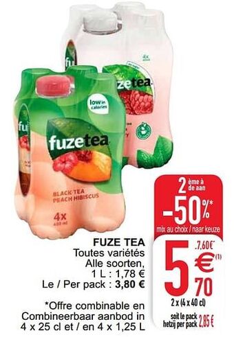 Cora Fuze tea 1liter aanbieding