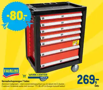 Makro Fairline gereedschapswagen 7 laden 77x46x97CM aanbieding