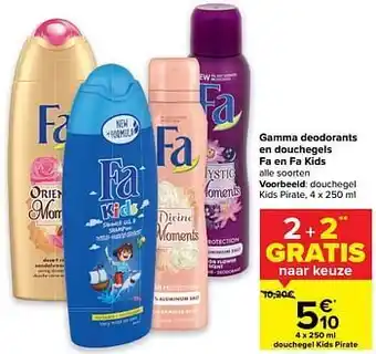 Carrefour Market Gamma deodorants en douchegels fa en fa kids aanbieding