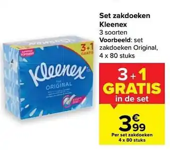 Carrefour Market Set zakdoeken kleenex aanbieding