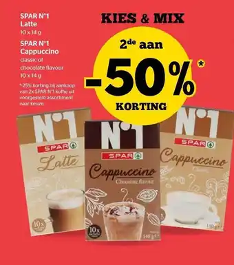 Spar Spar n°1 latte, spar n°1 cappuccino aanbieding