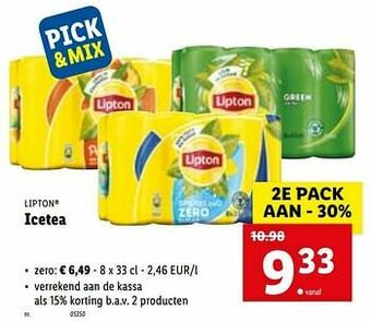 Lidl Icetea zero aanbieding