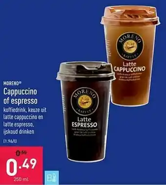 ALDI Cappuccino of espresso aanbieding