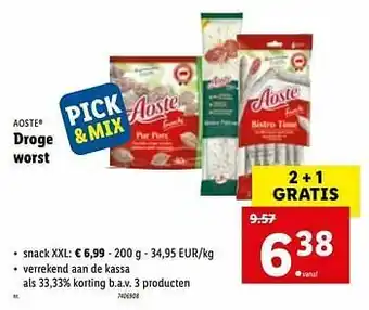 Lidl Droge worst snack xxl aanbieding