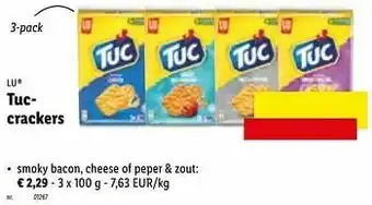 Lidl Crackers smoky bacon, cheese of peper + zout aanbieding