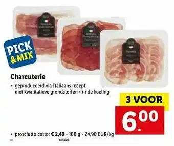 Lidl Charcuterie prosciutto cotto aanbieding