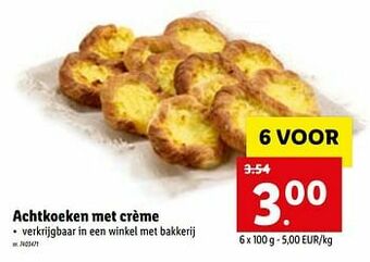 Lidl Achtkoeken met crème aanbieding