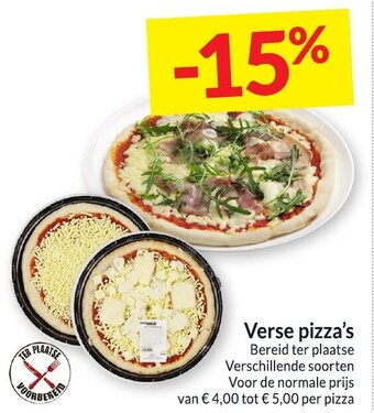 Verse Pizza's Bereid ter Plaatse Verschillende Soorten