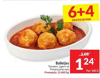 Intermarché Balletjes Tomaten, Jagers of Provencaalse Saus Per 100g aanbieding