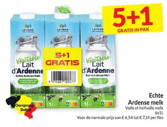 Intermarché Echte Ardense Melk Volle of Halfvolle Melk 6 x 1L aanbieding