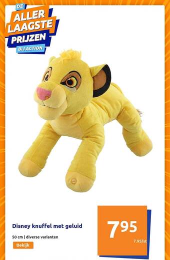 Action Disney knuffel met geluid aanbieding