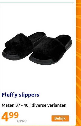 Action Fluffy slippers aanbieding