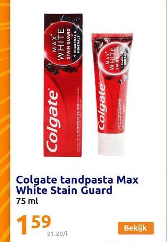 Action Colgate tandpasta max white stain guard aanbieding