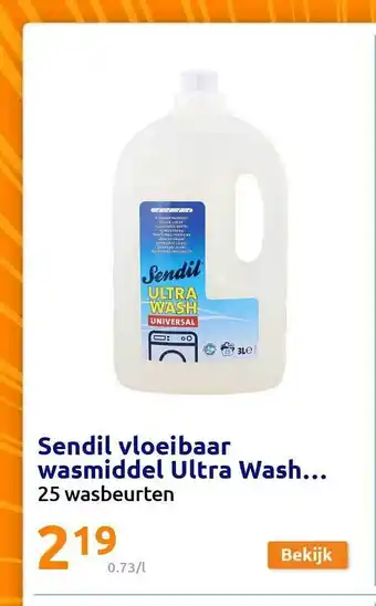 Action Sendil vloeibaar wasmiddel ultra wash aanbieding