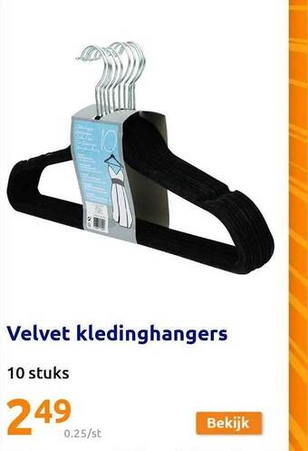 Action Velvet kledinghangers aanbieding