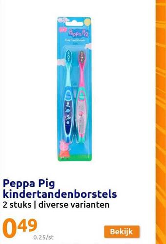 Action Peppa pig kindertandenborstels aanbieding