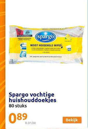Action Spargo vochtige huishouddoekjes aanbieding
