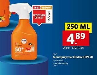 Lidl Zonnespray voor kinderen spf 50 aanbieding