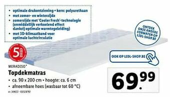 Lidl Topdekmatras aanbieding