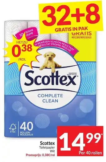 Intermarché Scottex Toiletpapier Wit 40 Rollen aanbieding