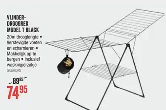 HandyHome Vlinder Droogrek Model T Black 20m aanbieding