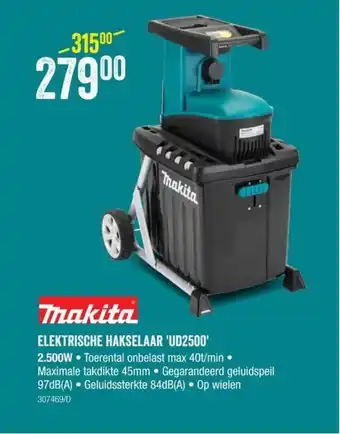 HandyHome Makita Elektrische Hakselaar UD2500 aanbieding