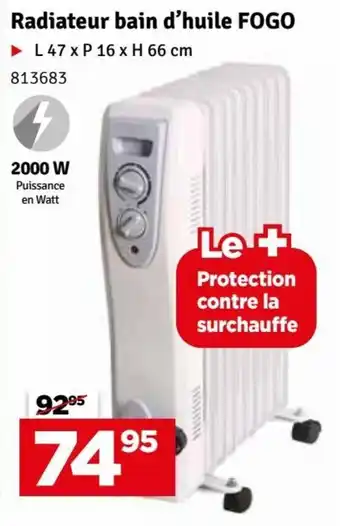Fogo Radiateur Bain d'Huile