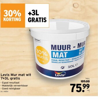 GAMMA Levis mur mat wit 7+3l gratis aanbieding