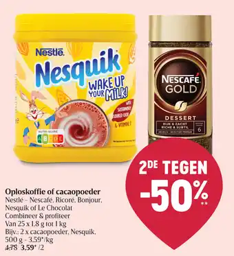Oploskoffie of cacaopoeder