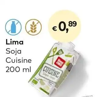 Bio Planet Lima soja cuisine 200ml aanbieding