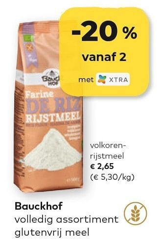 Bio Planet Bauckhof volkoren- rijstmeel aanbieding