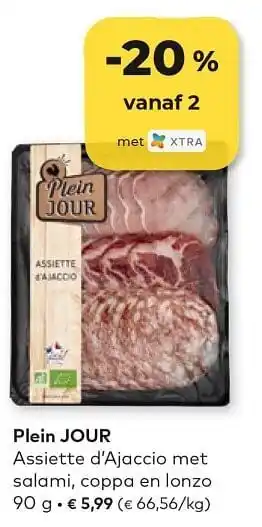 Plein jour assiette d`ajaccio met salami coppa en lonzo 90g