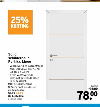 GAMMA Solid schilderdeur portixx linee aanbieding