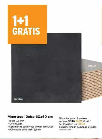GAMMA Vloertegel Dolce 60x60cm aanbieding
