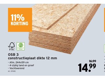 GAMMA OSB 3 constructieplaat dikte 12mm aanbieding