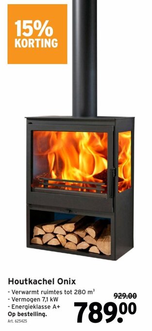 GAMMA Houtkachel Onix aanbieding